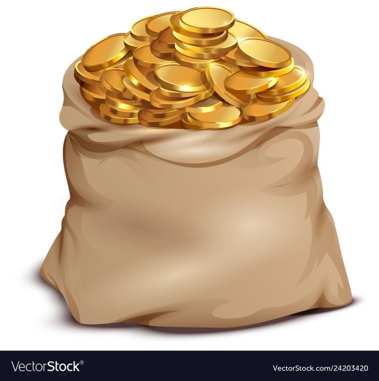 Мешок с золотыми монетами