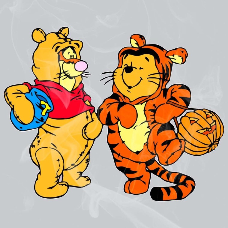 Винни и тигра идут