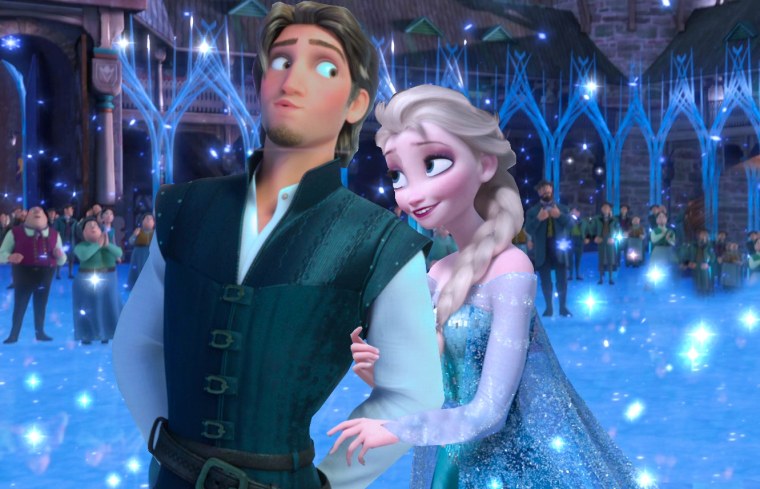 Рапунцель и Юджин на коронации Эльзы