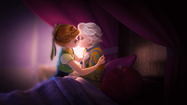 Холодное сердце 2 Эльза и Анна поцелуй