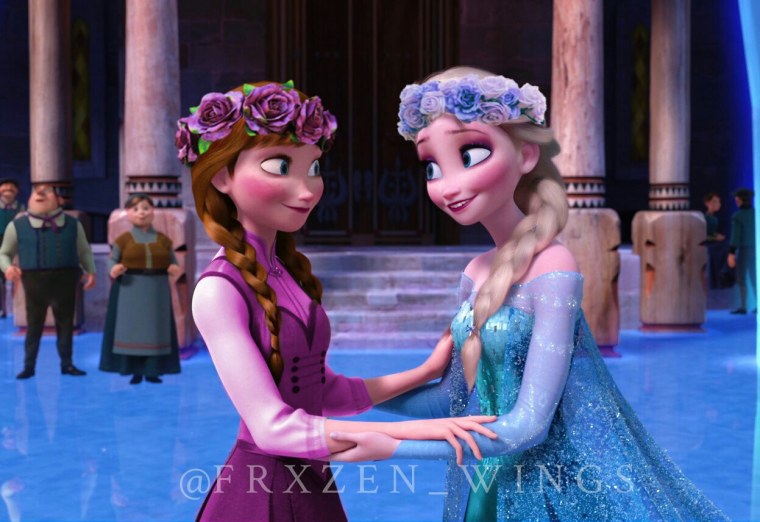 Холодное сердце 2 Эльза и Анна поцелуй