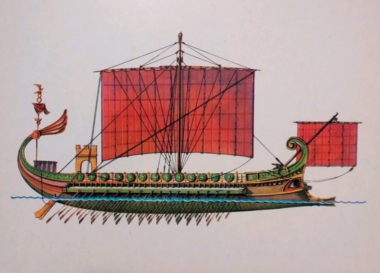 Древнегреческая Триера военный корабль