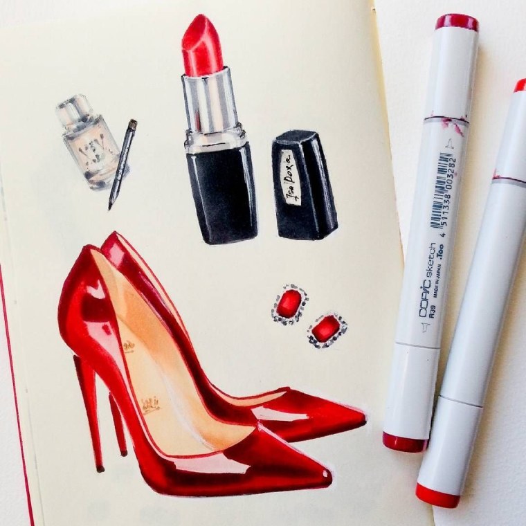 Модная иллюстрация маркерами