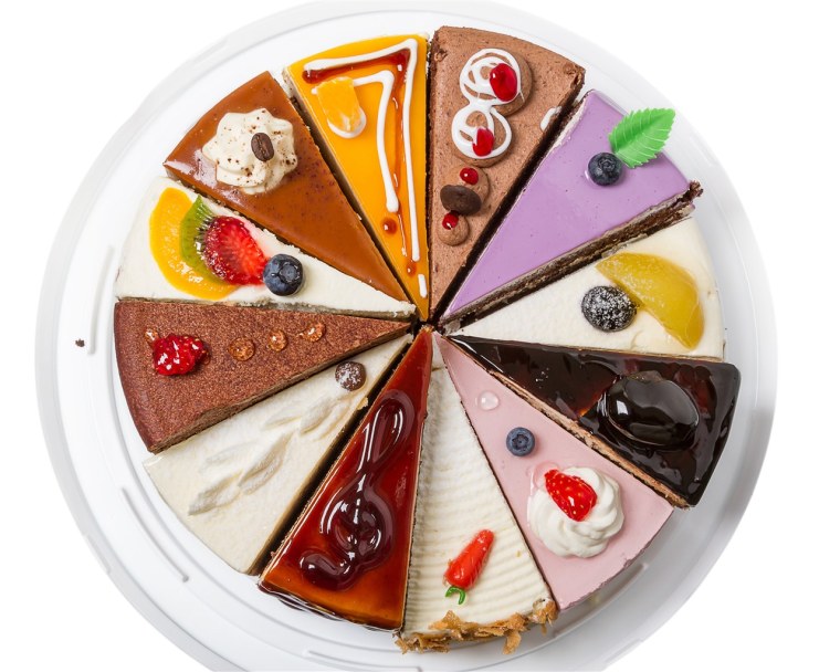 Кусок торта вид сверху