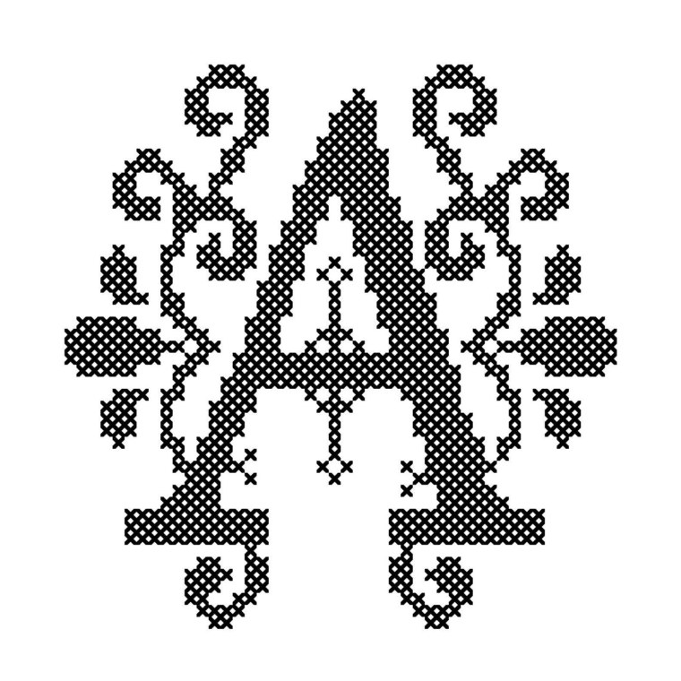 Вышивка крестом инициалы