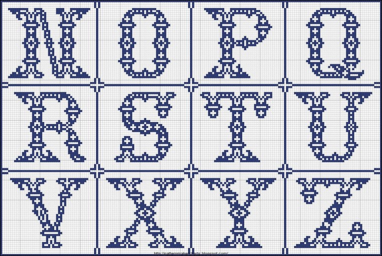 Вышивка крестом латинский алфавит