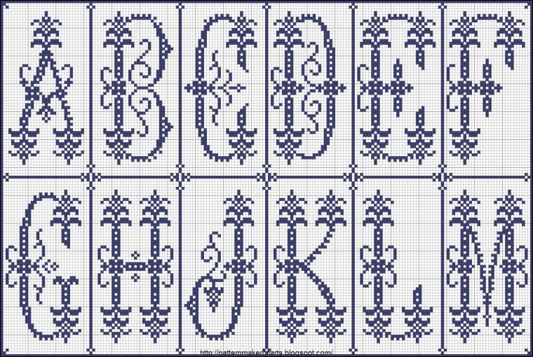 Буквы филейное вязание