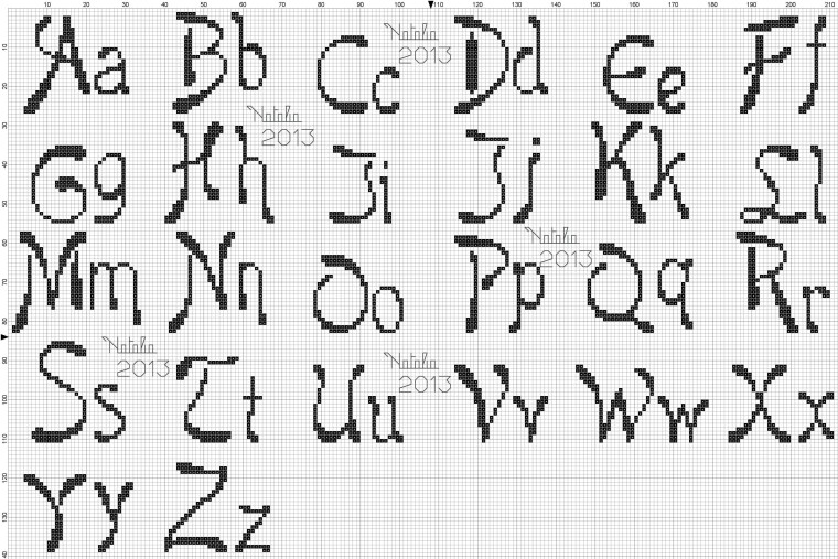 Вышивка английский алфавит