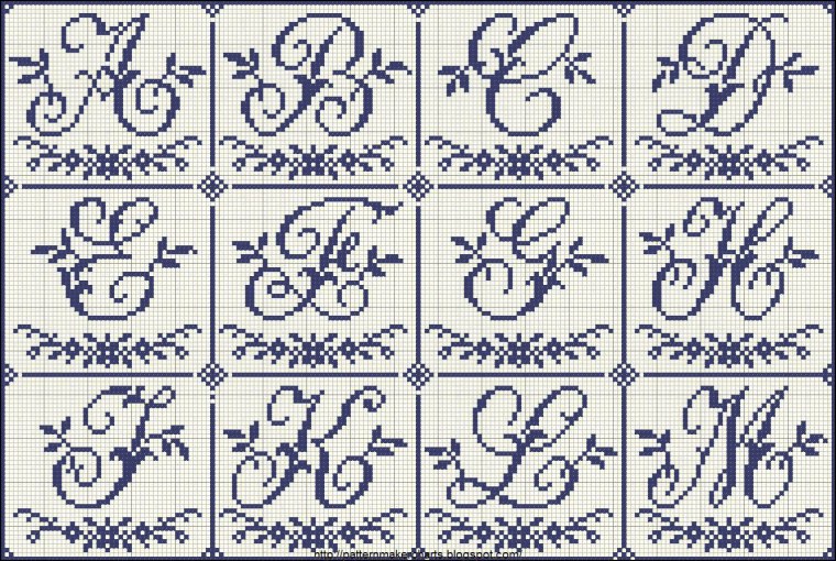 Монограмма вышивка крестом