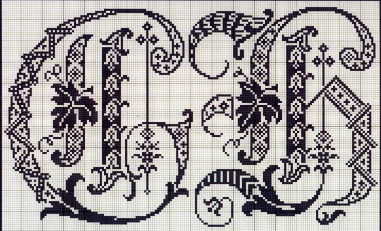 Вензеля вышитые крестом