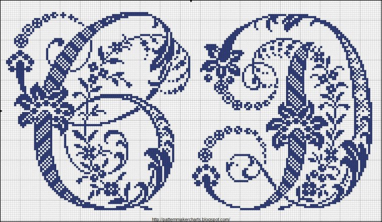 Вышивка крестом вензеля схемы
