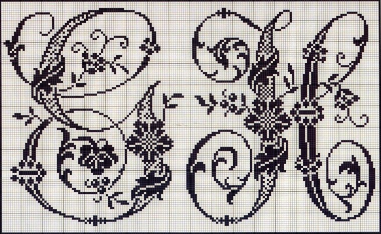 Вензеля вышитые крестом