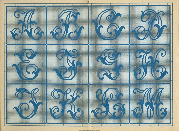 Монограмма вышивка крестом