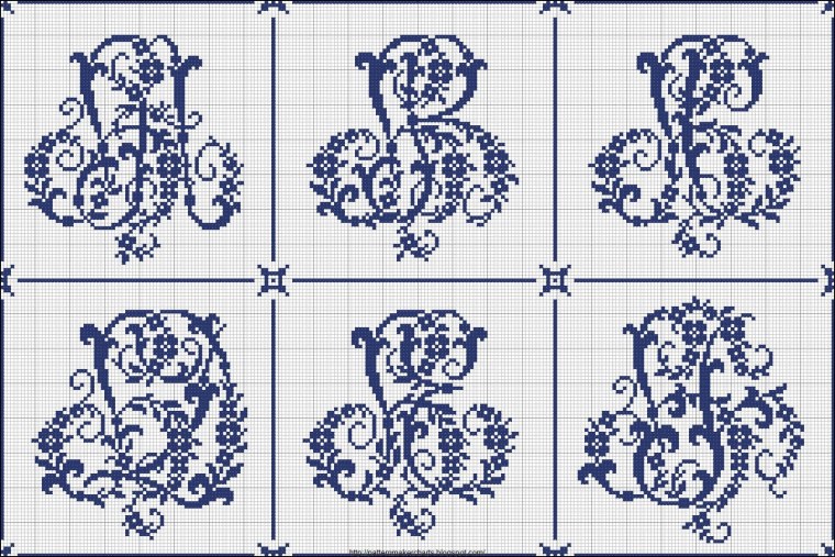 Цифры вышивка монохром