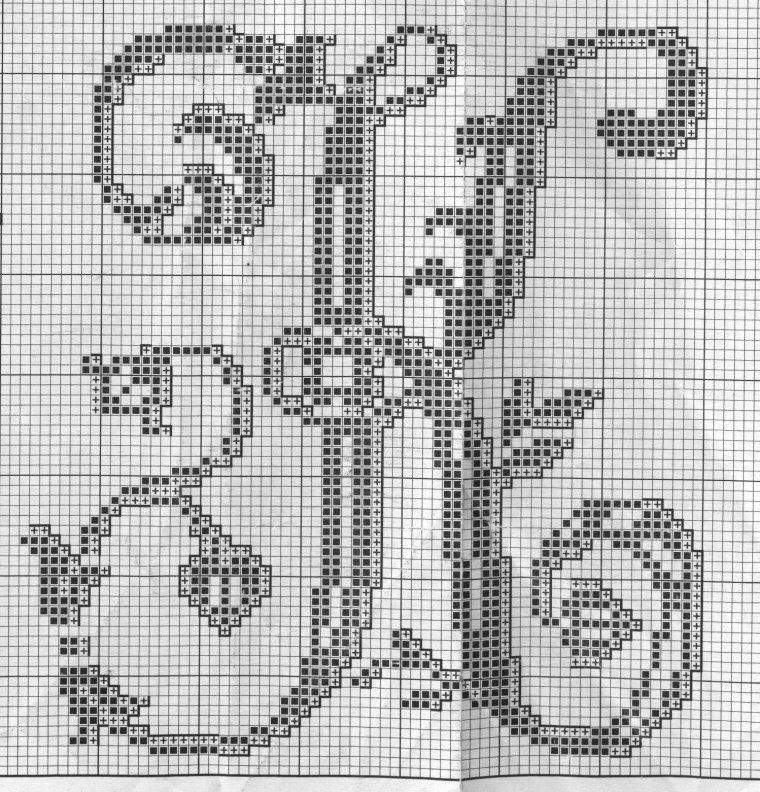 Крестиком вышивать Монограмма к