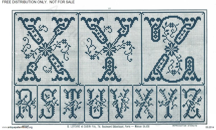 Старинная вышивка крестом алфавит