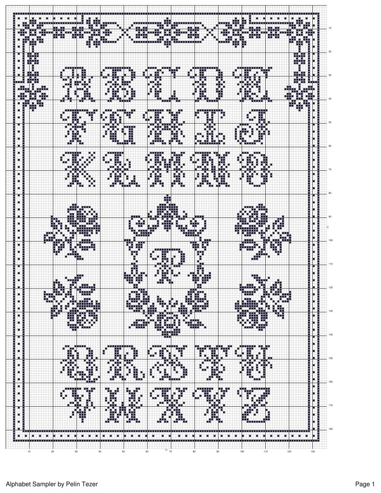 Монограмма вышивка крестом монохромные