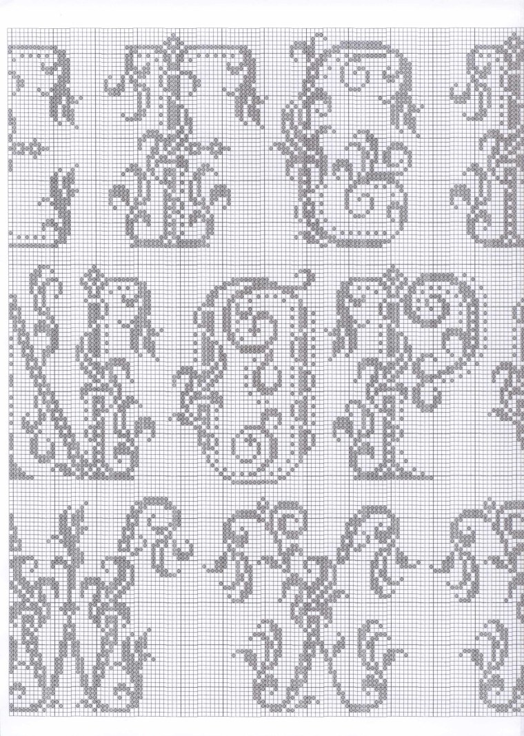 Монограмма крестиком схемы