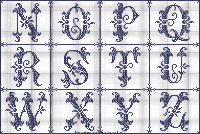 Вышитые буквы алфавита