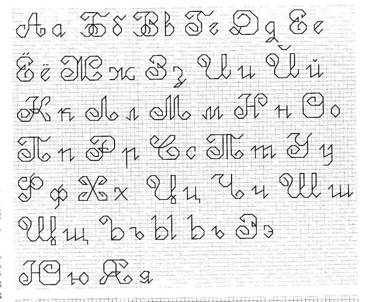 Красивый шрифт для вышивки крестом