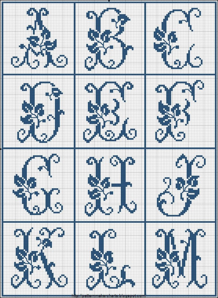 Вышивка крестом буквы