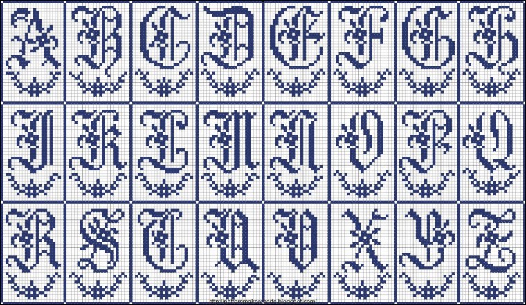Готические буквы для вышивки