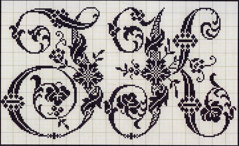 Вензеля вышитые крестом