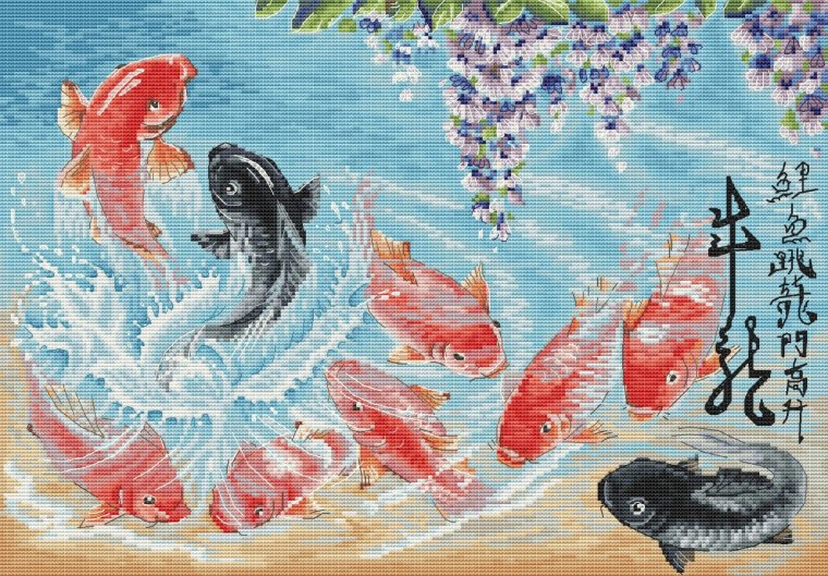 Картина 9 Карпов фен шуй