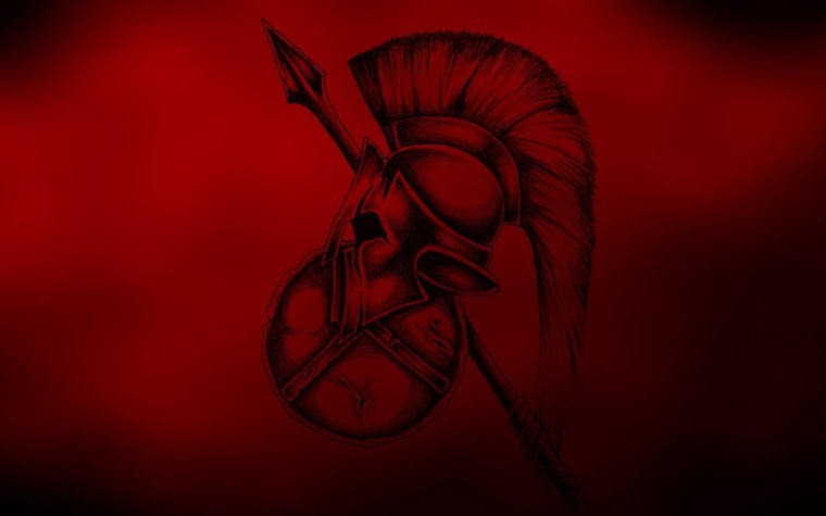 Спартанец на черном фоне