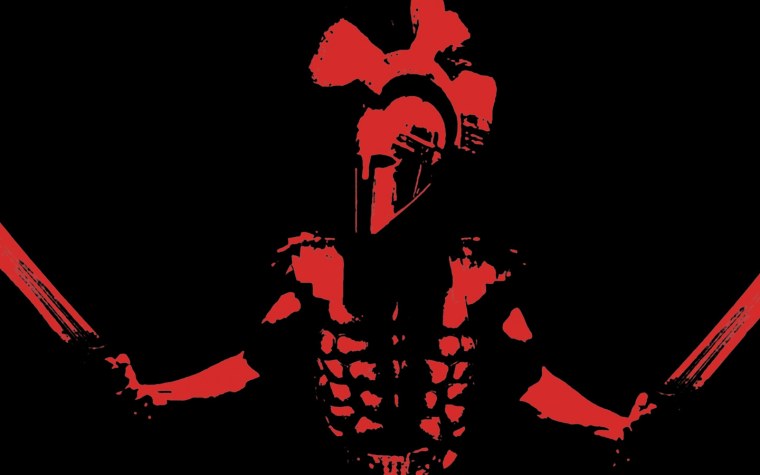 Спартанец на черном фоне