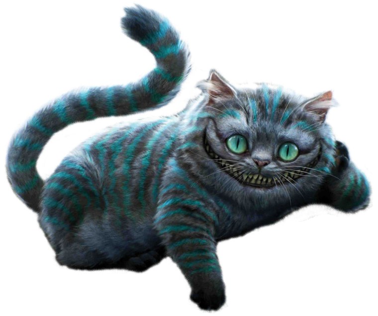 Кот Чешир из Алисы в стране чудес на белом фоне