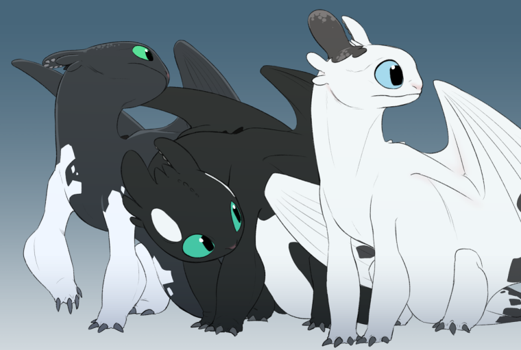 Лайн дракона ночной фурии малыш