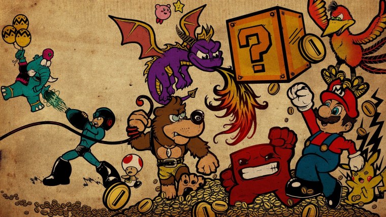 Обои в стиле ретро игр