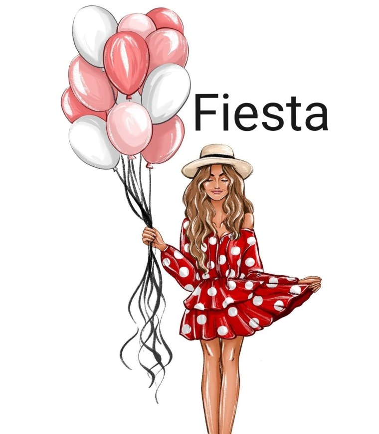 Модные иллюстрации девушек с шариками