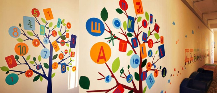 Дерево на стене в ДОУ