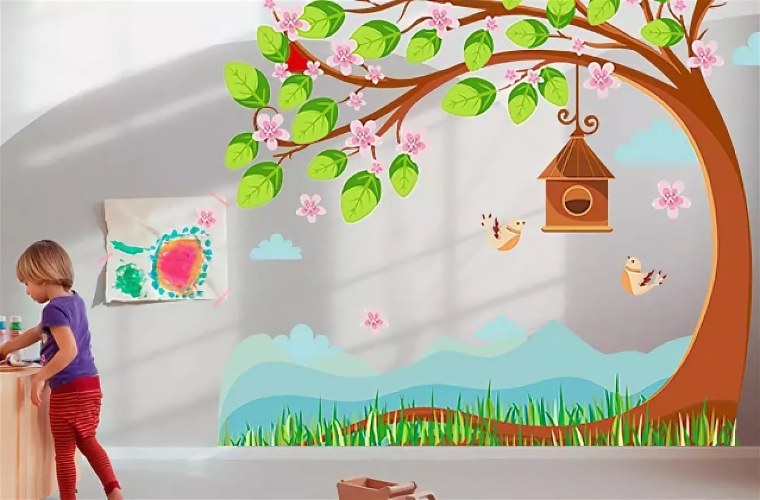 Украшение стен в детском саду