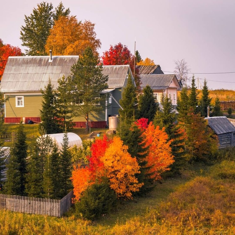 Архангельская область деревушка осень