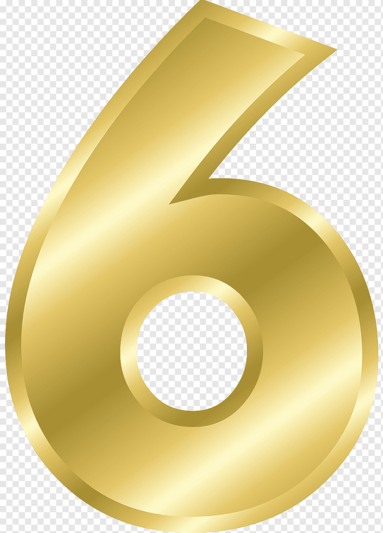 Цифра 6 Золотая