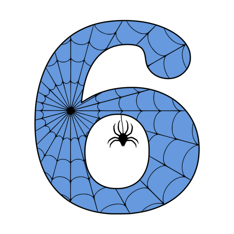 Цифра 6 с паутиной