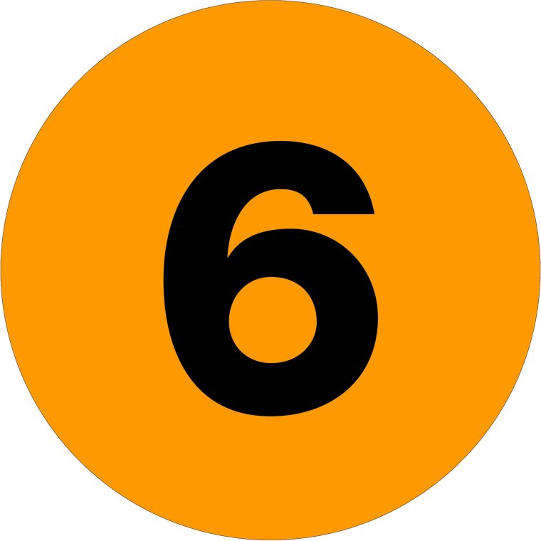 Цифра 6 желтая