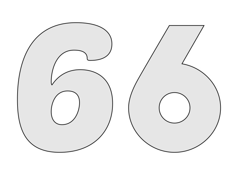 Цифра 6 трафарет