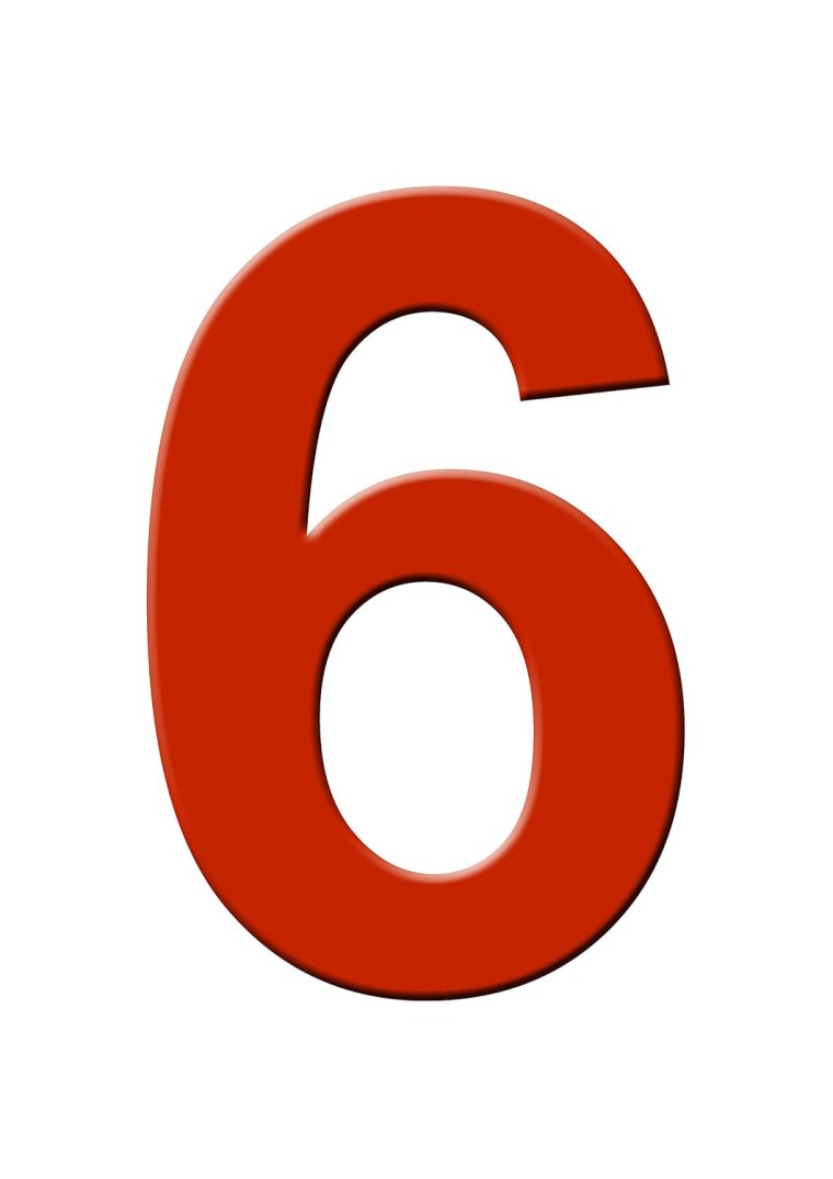 Цифра 6 красного цвета