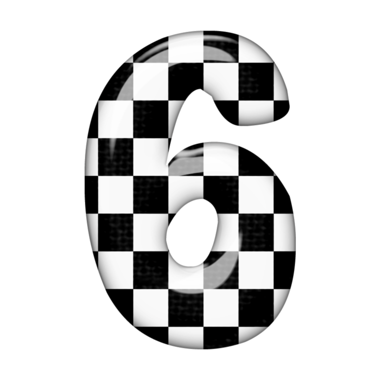 Цифра 6 в шахматном стиле
