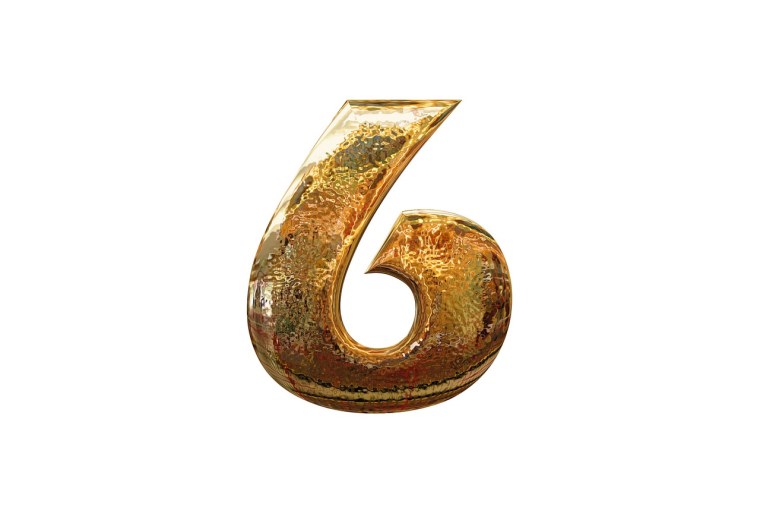 Цифра 6 на белом фоне