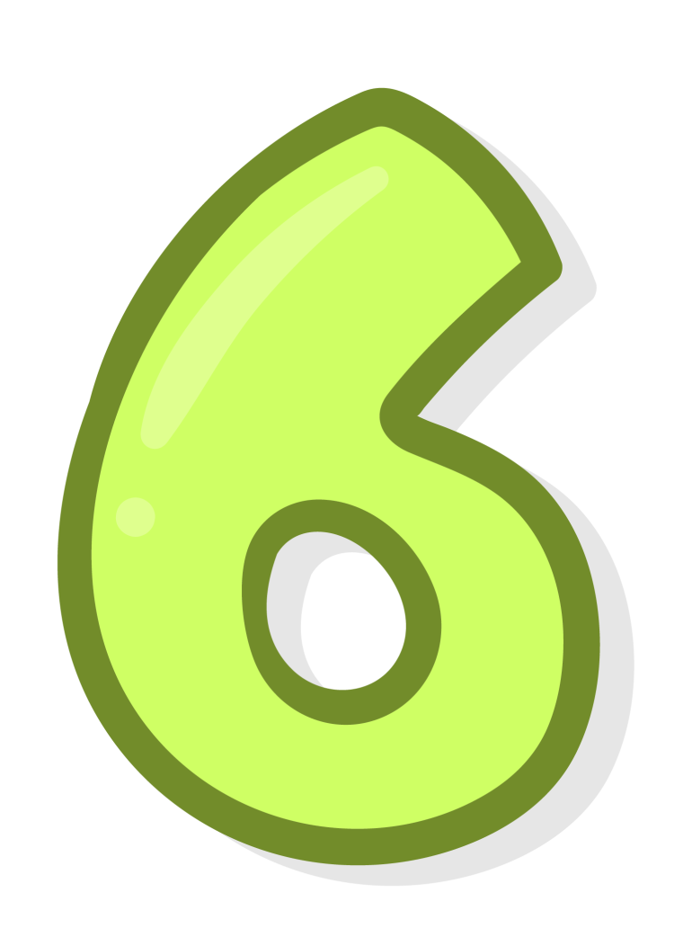 Цифра 6 на прозрачном фоне