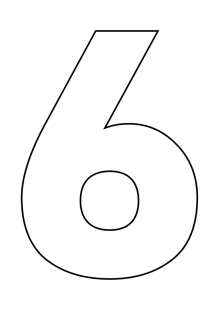 Цифра 6 трафарет для торта
