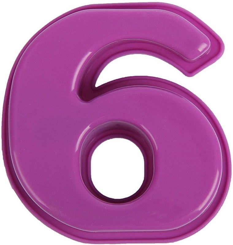 Цифра 6 фиолетовая