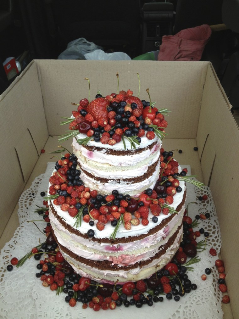 Свадебные торты без мастики с фруктами