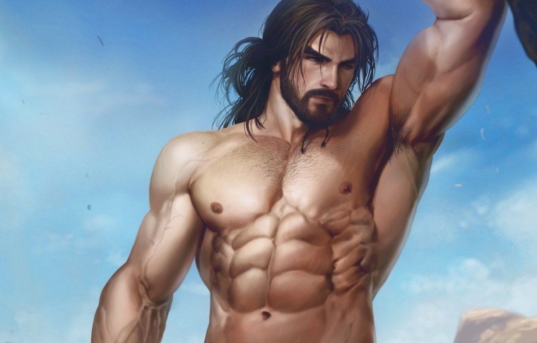 Накаченные мужчины арты