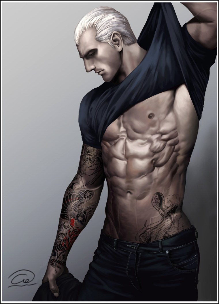 Накаченный парень арт